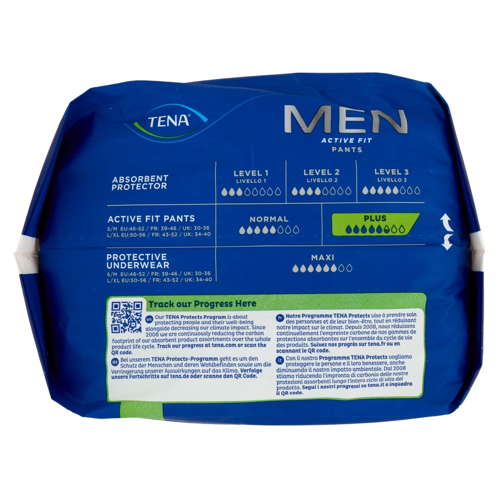 Tena Men Active Fit Pants Plus Size L 8 Pz